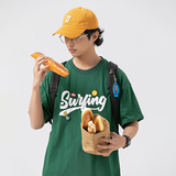 2026夏季新款男装日系潮牌字母印花短袖宽松圆领T恤半袖T832-F45，男装T恤，电商A101（原外27）