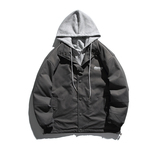 2026冬新款男装日系假两件工装连帽加厚外套棉衣宽松JHJK276-F175，男装棉衣，电商A101（原外27）