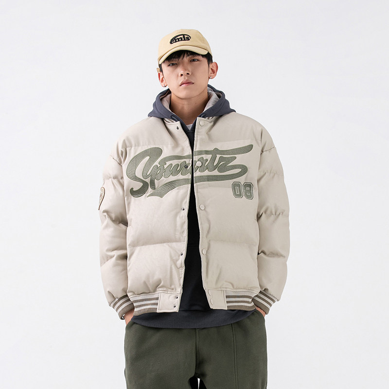 2026冬季新款男装日系潮牌字母刺绣棒球服棉衣加厚外套MY268-F195图片