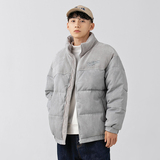 2026冬季新款男装日系拼接字母印花立领棉衣加厚外套MY296-F205，男装棉衣，电商A101（原外27）