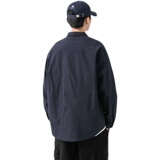 2026春季新款男装日系纯色宽松休闲贴布衬衫半拉链衬衣CS160-F85，男装衬衫，电商A101（原外27）