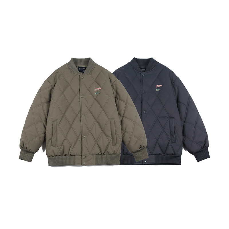 2026冬季新款男装日系潮流菱形格棒球领棉服加厚外套MY336-F175图片