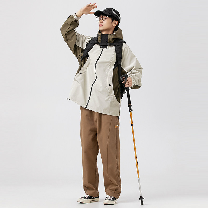 2026秋季新款男装日系潮牌撞色工装连帽外套夹克冲锋衣JK530-F125,男装夹克,电商A101（原外27）
