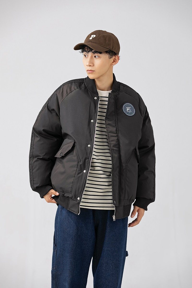 2026冬季新款男装日系潮牌拼接棒球领加厚工装棉服外套MY318-F195图片