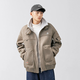 2026冬季新款男装日系复古潮流贴布宽松鹿皮绒加厚外套MY306-F215，女装短外套，电商A101（原外27）
