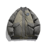 2026冬季新款男装日系潮牌拼接棒球领加厚工装棉服外套MY318-F195，男装棉衣，电商A101（原外27）