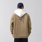 2026冬季新款男日系假两件工装连帽加厚毛呢外套棉服MY300-F195，男装棉衣，电商A101（原外27）