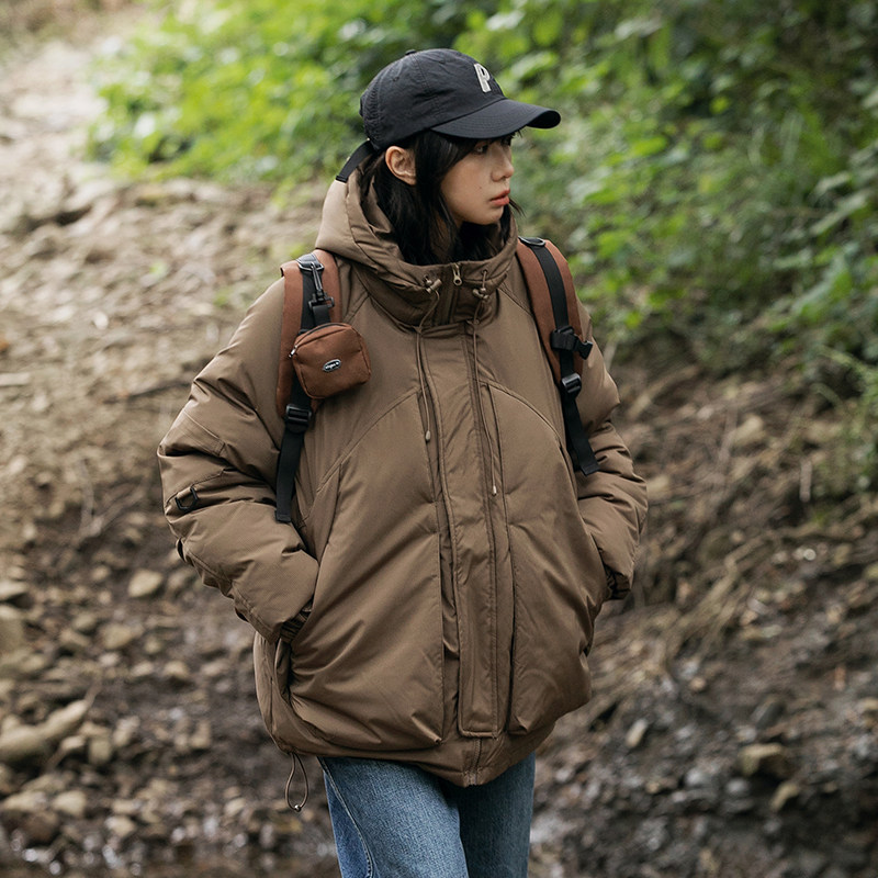 2026冬季新款男日系潮牌纯色宽松休闲连帽棉服加厚外套MY326-F195,男装棉衣,电商A101（原外27）