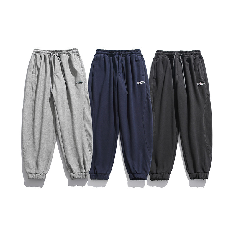 2026冬季新款男装日系宽松运动休闲裤加绒加厚束脚裤卫裤P798-F95图片