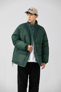 2026冬季新款男装日系字母印花立领加厚皮衣棉服外套MY350-F205图片