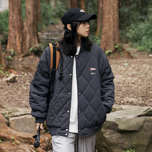 2026冬季新款男装日系潮流菱形格棒球领棉服加厚外套MY336-F175图片
