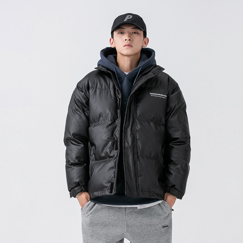2026冬季新款男日系潮牌立领黑色棉服宽松休闲加厚外套MY276-F185,男装棉衣,电商A101（原外27）