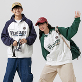 2026秋季新款男日系潮牌撞色字母印花开衫连帽卫衣外套WY516-F85，女装短外套，电商A101（原外27）