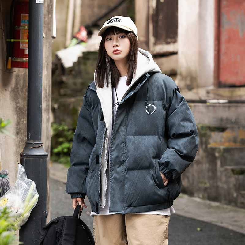 2026冬季新款男装日系潮流宽松假两件连帽棉衣棉服外套MY252-F205,男装棉衣,电商A101（原外27）