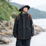 2024秋季新款男装日系潮牌宽松休闲臂章连帽工装外套JK326-F155，男装夹克，电商A101（原外27）