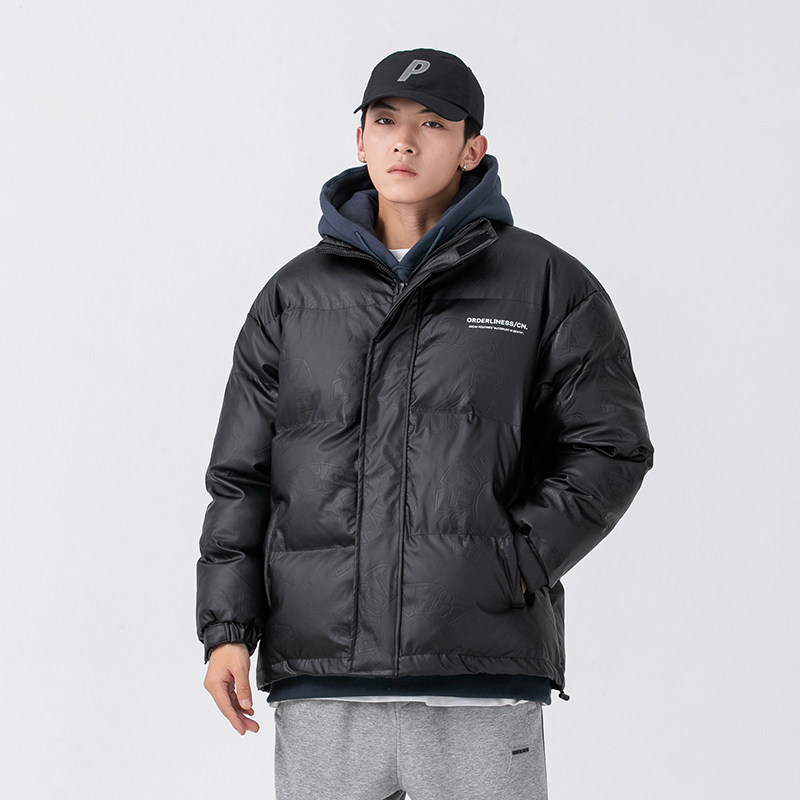 2026冬季新款男日系潮牌立领黑色棉服宽松休闲加厚外套MY276-F185,男装棉衣,电商A101（原外27）