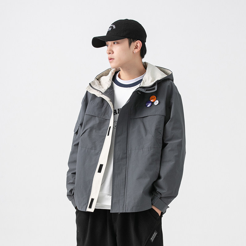2026春季新款男装日系潮牌连帽工装外套宽松休闲夹克JK296-F155,男装夹克,电商A101（原外27）