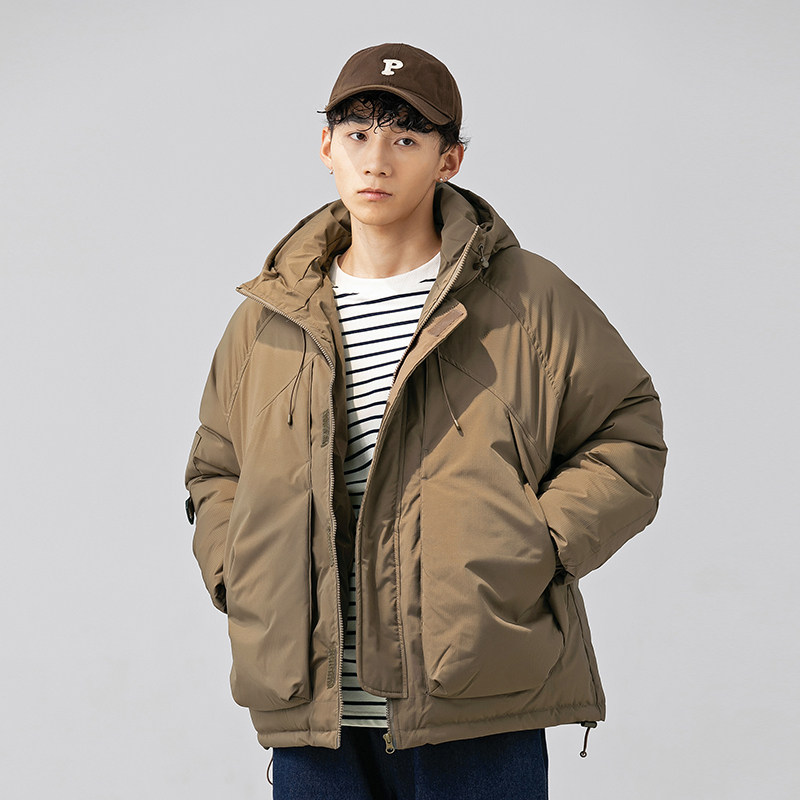 2026冬季新款男日系潮牌纯色宽松休闲连帽棉服加厚外套MY326-F195,男装棉衣,电商A101（原外27）