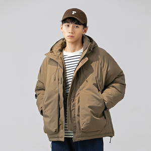 2026冬季新款男日系潮牌纯色宽松休闲连帽棉服加厚外套MY326-F195图片