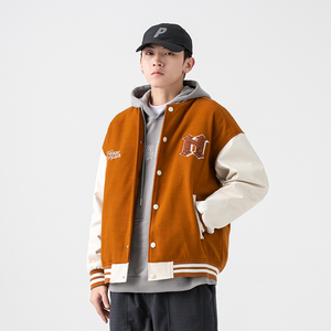 2026春季新款男装日系撞色拼接字母刺绣棒球服外套夹克JK292-F145图片