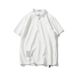 2026新款夏季男日系潮流贴布纯色POLO衫宽松短袖T恤衫POLO16-F50图片
