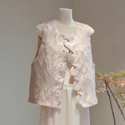 2025春秋季新款新中式圆领背心马