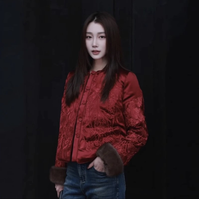 轻奢红色新中式轻国风棉衣外套高级感复古独特小众加厚棉服女冬季
