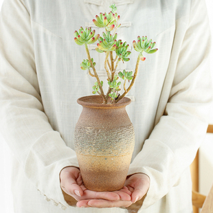 多肉植物黑法师老桩花盆陶瓷特大号粗陶罐高盆瑕疵残次品特价 包邮