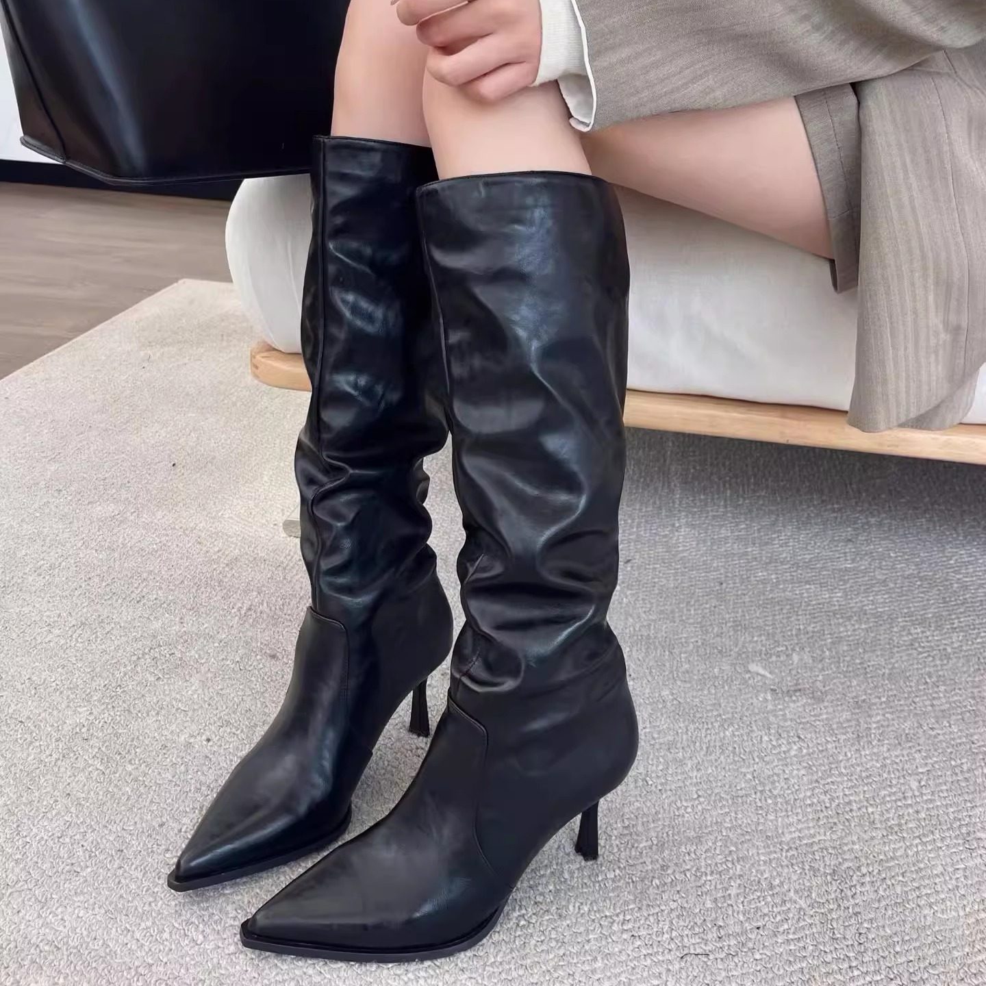 c女鞋中长筒女靴套筒女靴堆堆靴25冬款女鞋时尚百搭韩版潮鞋气质,女鞋,时装靴,淘宝优惠券,粉丝福利购,淘宝优惠卷