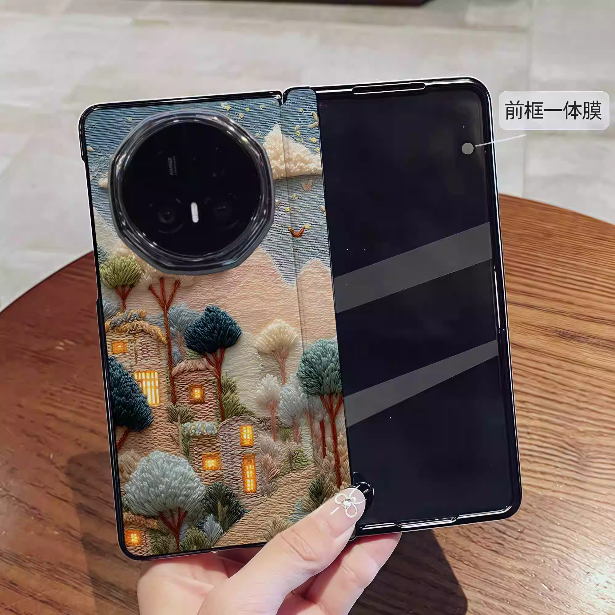 童话屋适用荣耀magic v5手机壳折叠屏v3卡通创意vs3壳膜一体v2全包中轴铰链防摔高级感新款保护套皮纹