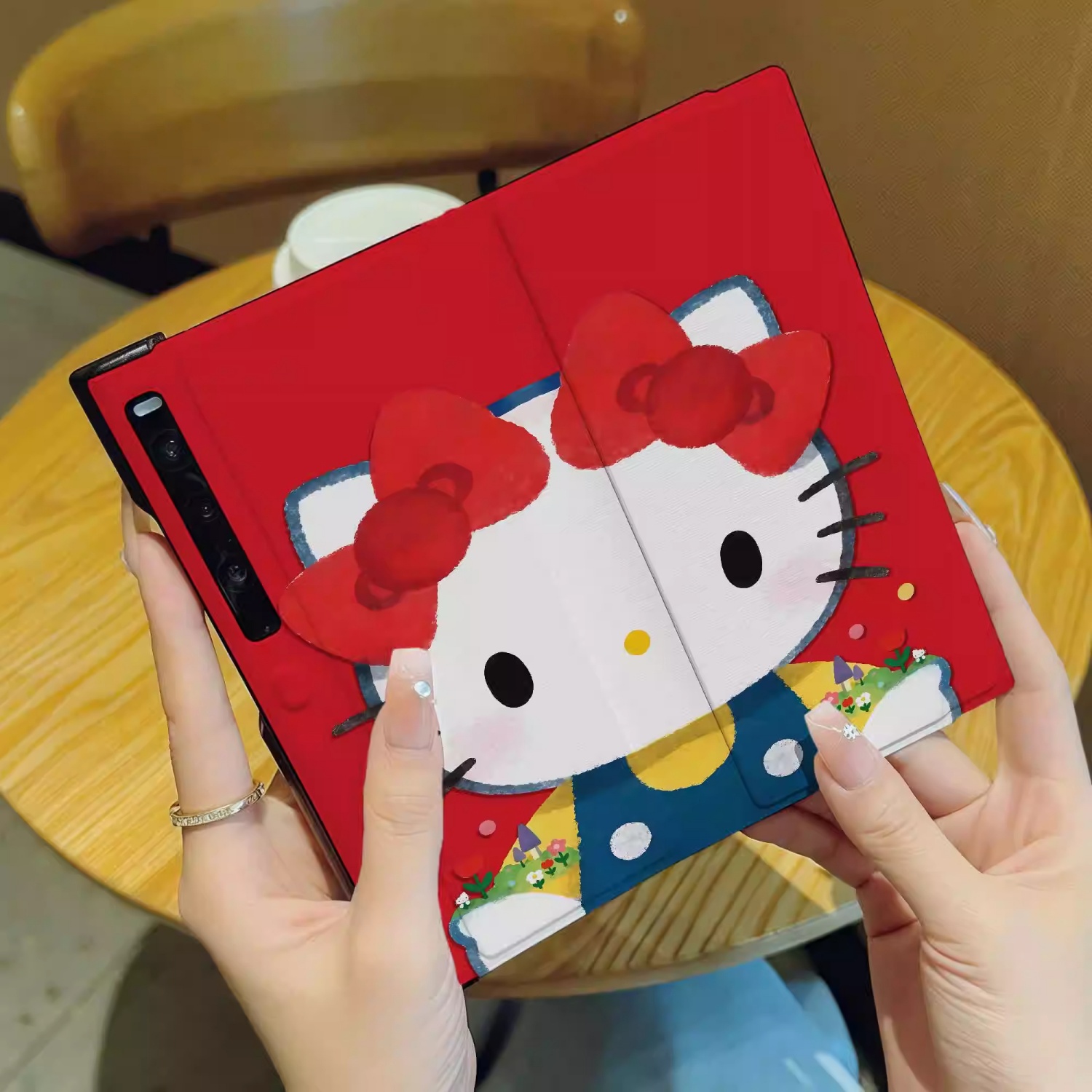 红色凯蒂猫适用华为mateXS2手机壳折叠屏荣耀vpurse翻盖皮套卡通保护套全包防摔典藏版女款可爱创意