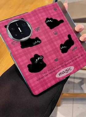 适用华为matex7手机壳x6翻盖皮套mateXT全包防摔个性x5黑色可爱猫咪x3保护套典藏版折叠屏新款女款超薄创意