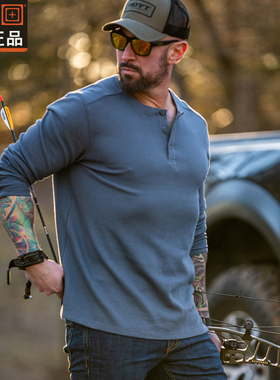 美国5.11贾斯帕亨利领长袖T恤72234户外511战术华夫格内衣打底衫