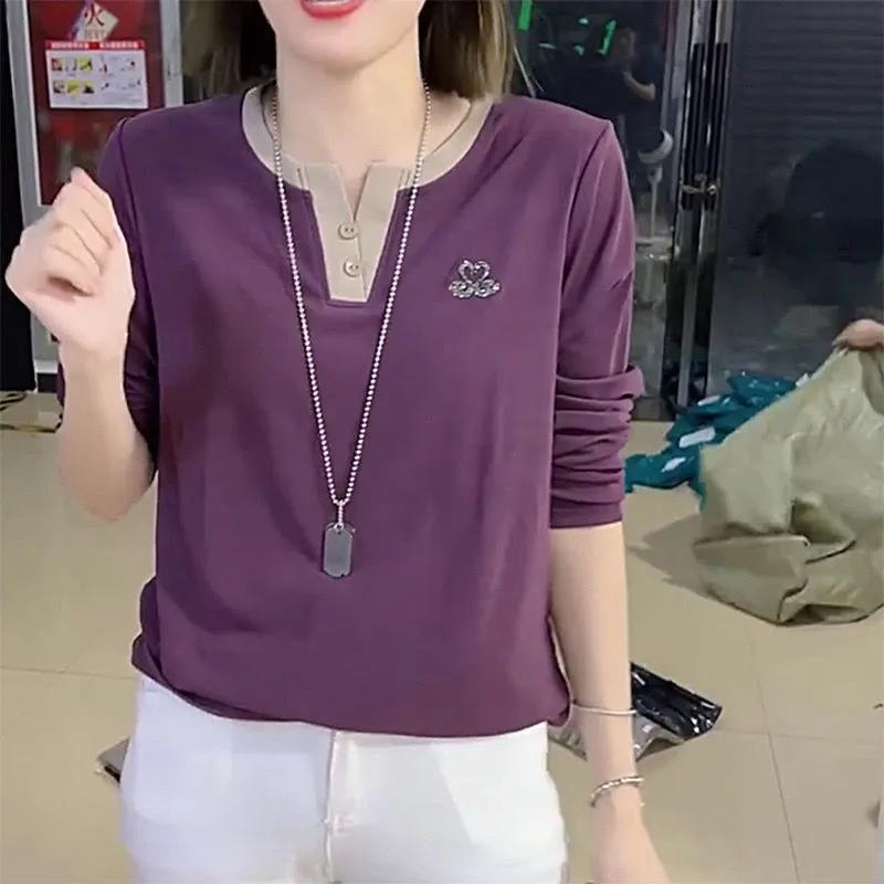 2025春秋季新款女装黑天鹅纯棉打底长袖T恤时尚减龄肚子显瘦上衣