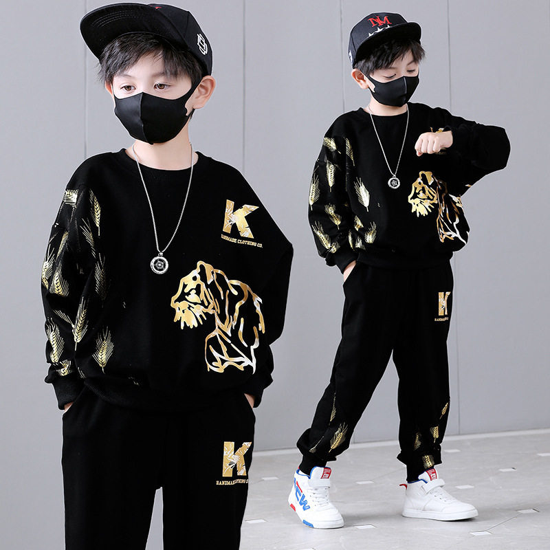 儿童装男童冬装套装2026新款中大童帅气男孩个性运动洋气韩版衣服