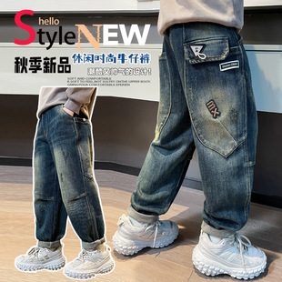 儿童装男童春装洋气裤子2026新款男孩中大童春季牛仔休闲长裤潮