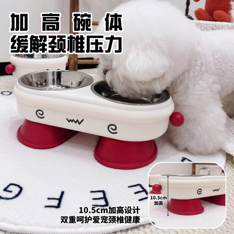 可爱不锈钢狗碗加高护颈椎