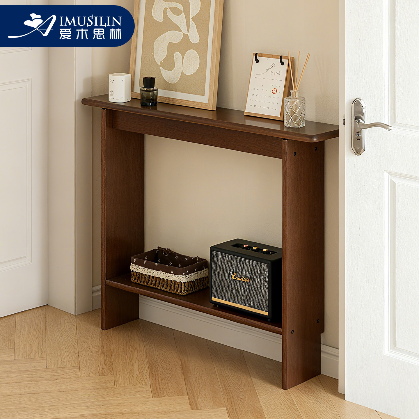 实木玄关桌入户隔断柜走廊玄关台轻奢新中式供桌极窄靠墙条桌条几