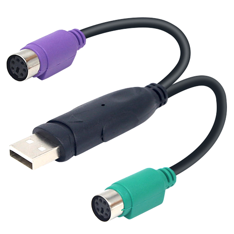 ps2转usb转换接头线 电脑鼠标键盘圆口圆头 usb转接口ps2转换器