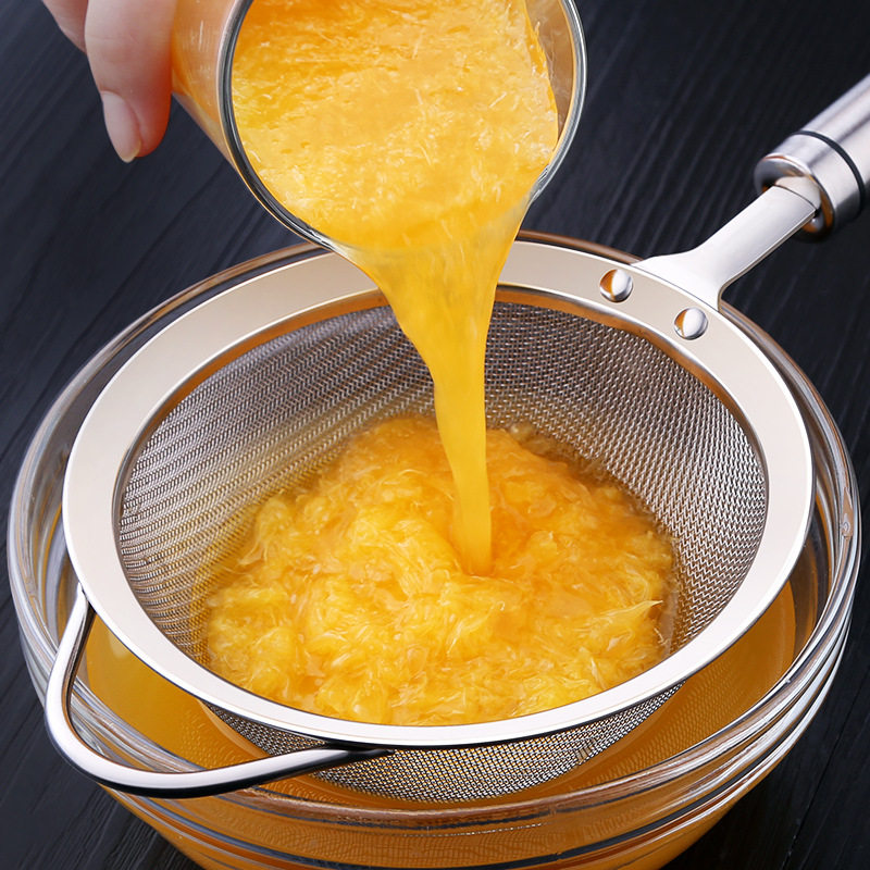 304不锈钢厨房大漏勺果汁过滤网漏豆浆过滤网筛烘焙工具过滤牛奶