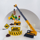 工程车挖掘机挖机钩机铲车大号吊塔吊车大吊机施工牌路障起重机