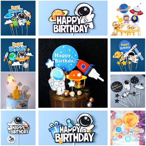 火箭太空飞碟宇航员蛋糕装饰