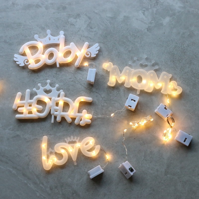 妈妈灯盒BABY灯LOVE情人节520LED灯串灯珠灯环线暖白灯线小灯灯带