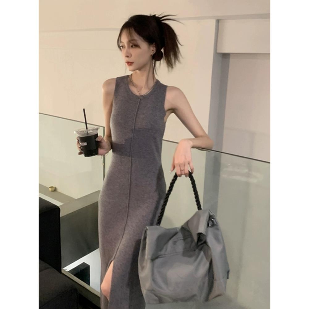 美式复古辣妹风背心连衣裙夏季新款修身显瘦纯色内搭包臀裙子女装