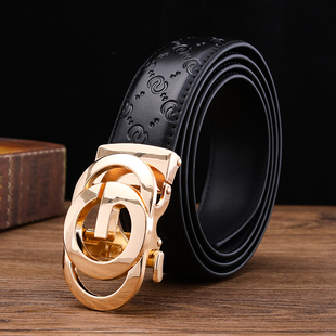 新款男士自动扣皮带时尚百搭中青年商务休闲腰带牛仔裤裤带G高档