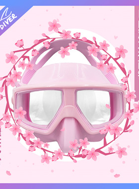 HIDIVER 专业自由潜水面镜大神款低容积男女浮潜装备液态硅胶防雾