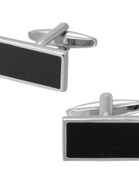 黑色长方形法式袖扣袖钉男士袖扣袖口钉衬衫扣袖口扣cufflink