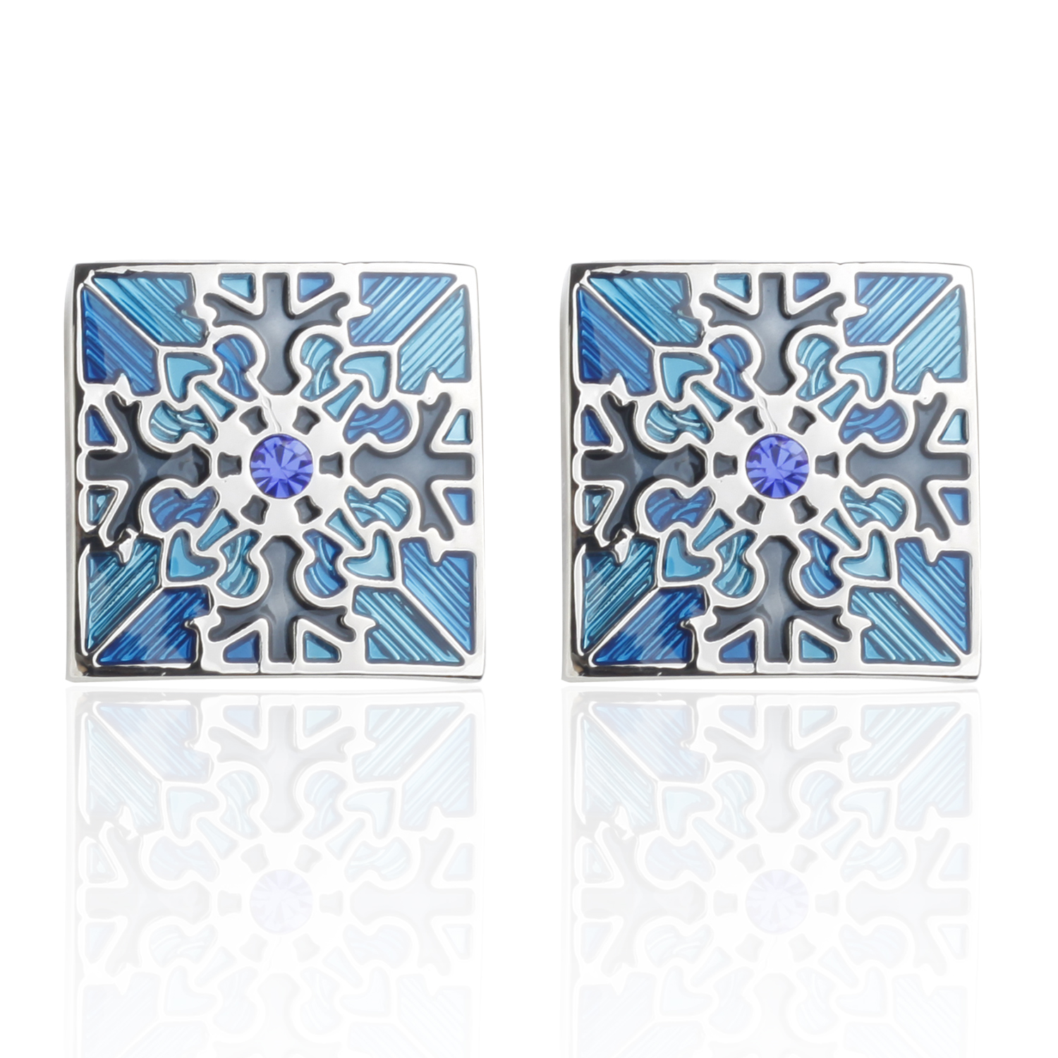 正方形花纹男士法式袖口