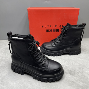 40码 断码 马丁靴女英伦风39 秋冬加绒薄款 处理厚底短靴女2025新款