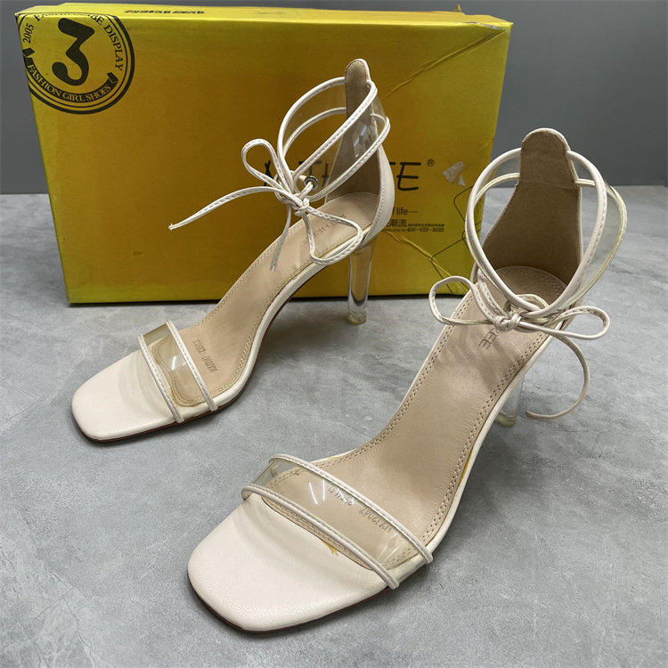 特价处理蝴蝶结法式简约细跟一字带高跟鞋凉鞋女2024年新款夏季37